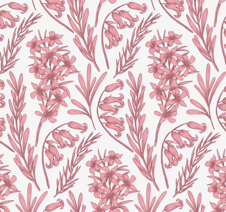 Floral Lavender Pattern flowers wallpaper - TenStickers