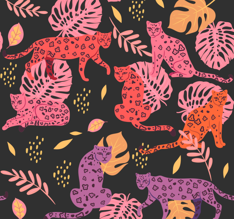 Tropical Fauna Motif cute animal wallpaper - TenStickers