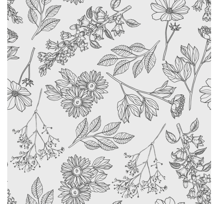 Beige floral pattern hallway wallpaper - TenStickers