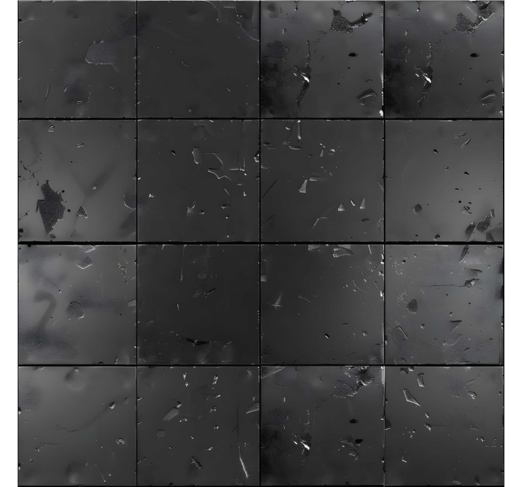 Black industrial style tiles wallpaper - TenStickers