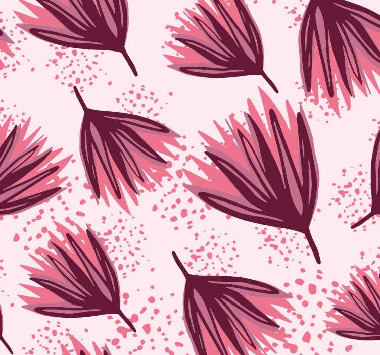 pink Pattern Motif flowers wallpaper - TenStickers