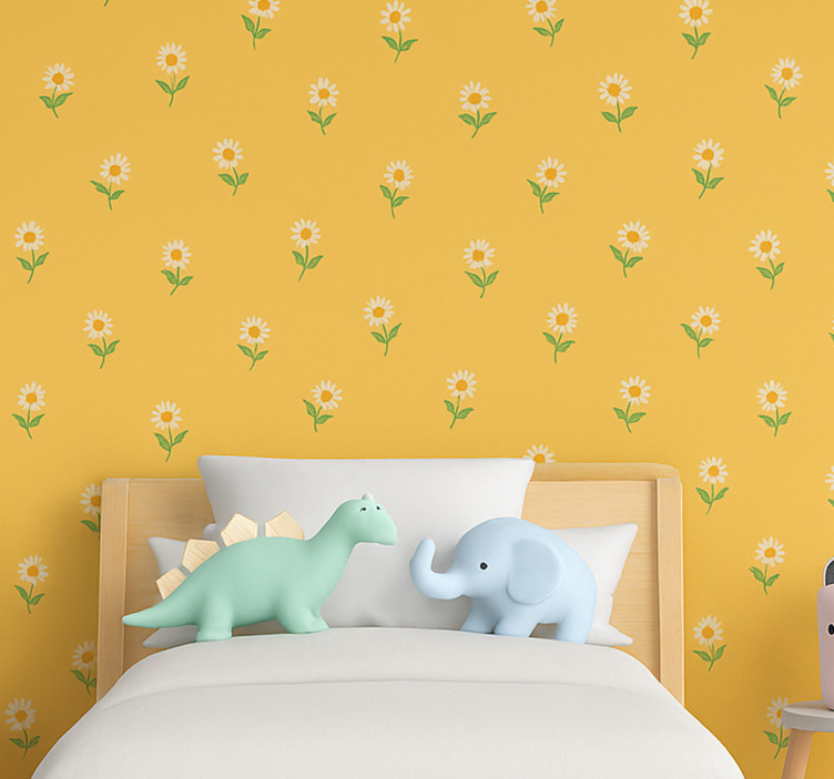 1940's daisy nursery design other vintage wallpaper - TenStickers