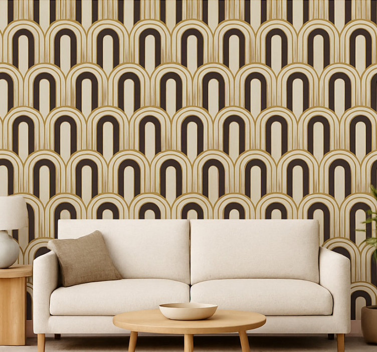 1970's Art Deco arches other vintage wallpaper - TenStickers