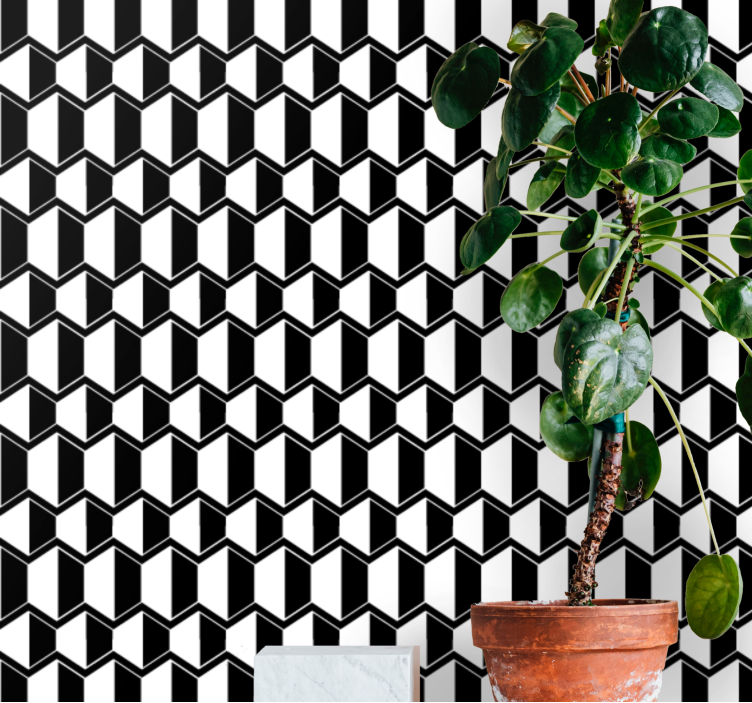 3D Cubic Pattern wallpaper geometric - TenStickers