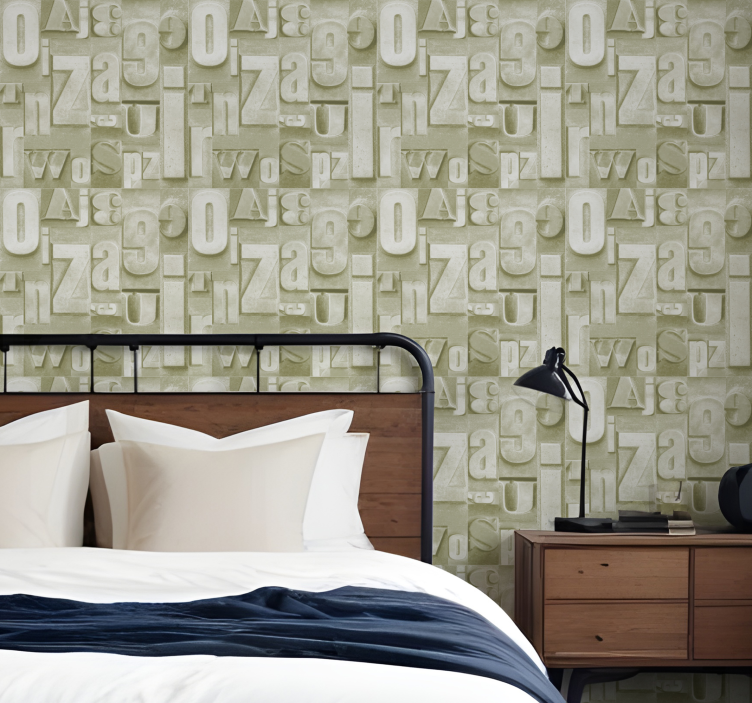 3D industrial style text wallpaper - TenStickers