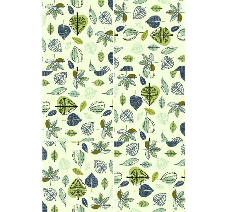 Simplistic green leaves Flower Wallpaper - TenStickers