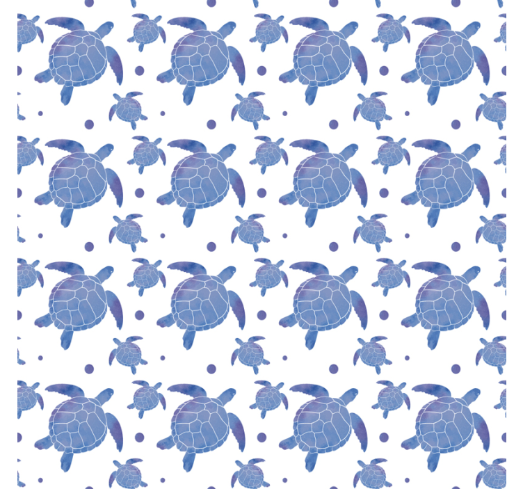 Blue Turtles Pattern cute animal wallpaper - TenStickers