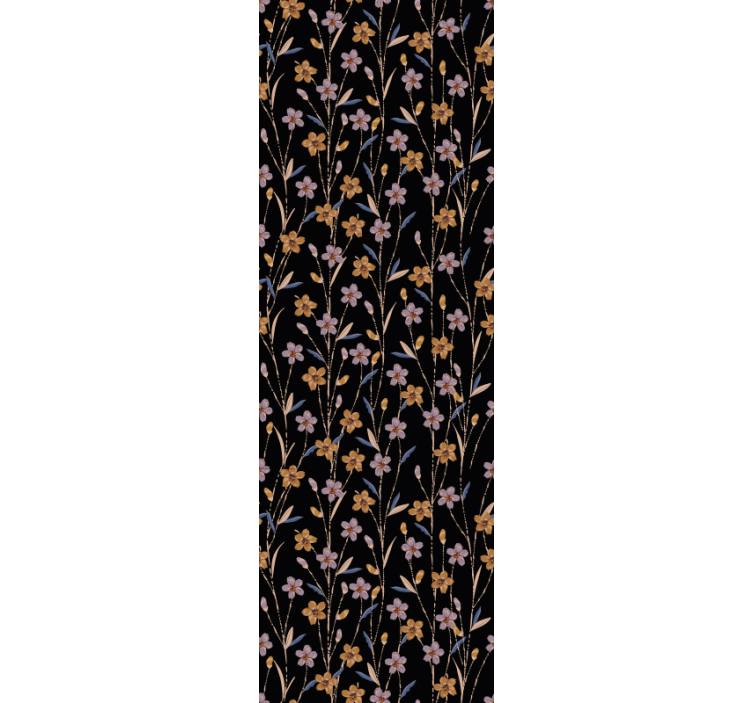 Flower Stem Pattern wallpaper flowery - TenStickers