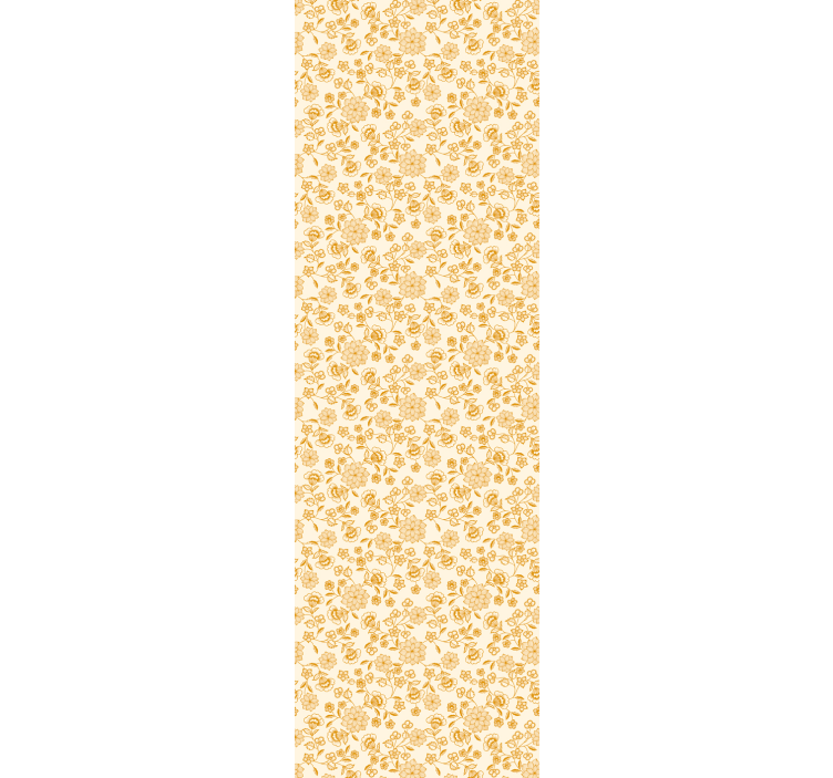 Golden Flower Pattern wallpaper flowery - TenStickers