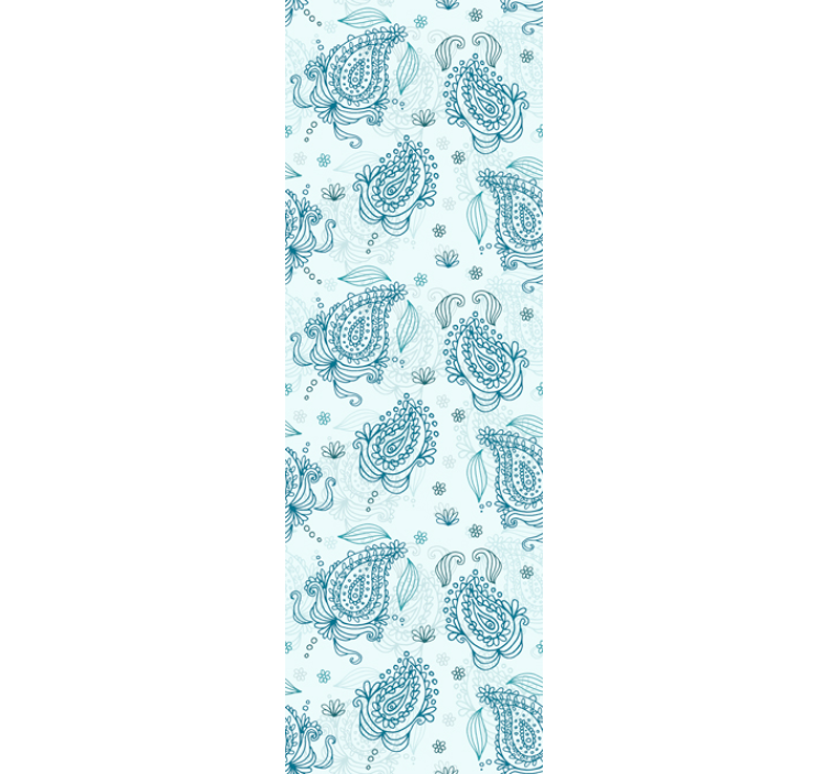 Floral Teardrop Forms wallpaper flowery - TenStickers