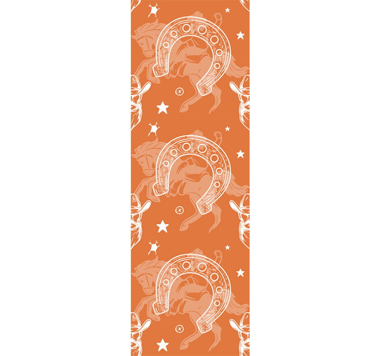 Cowboy and star pattern wallpaper horses - TenStickers