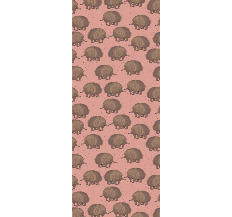 Hedgehog red motif cute animal wallpaper - TenStickers