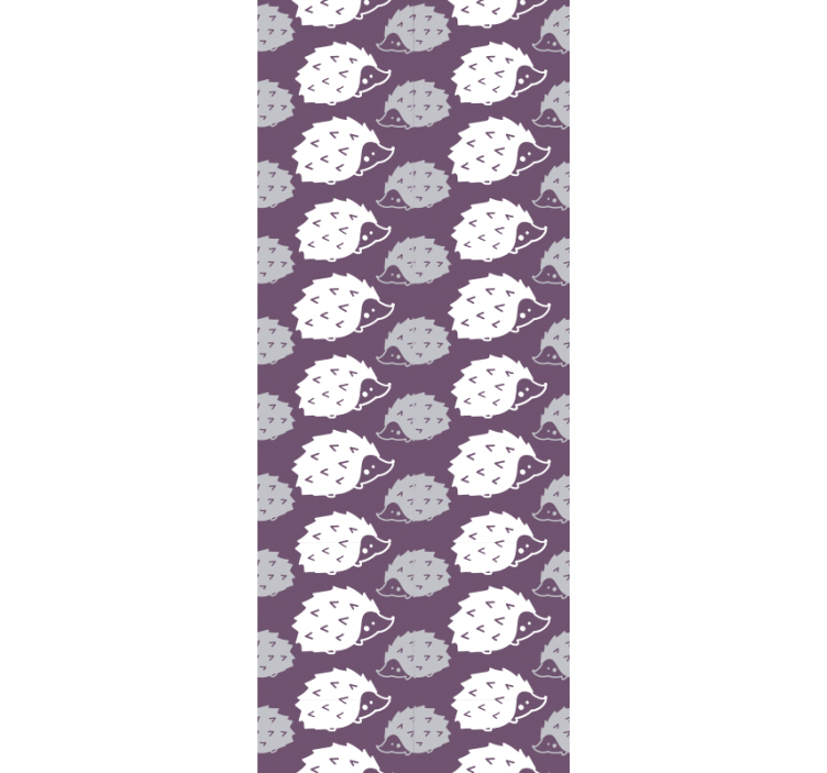 Purple hedgehog pattern cute animal wallpaper - TenStickers