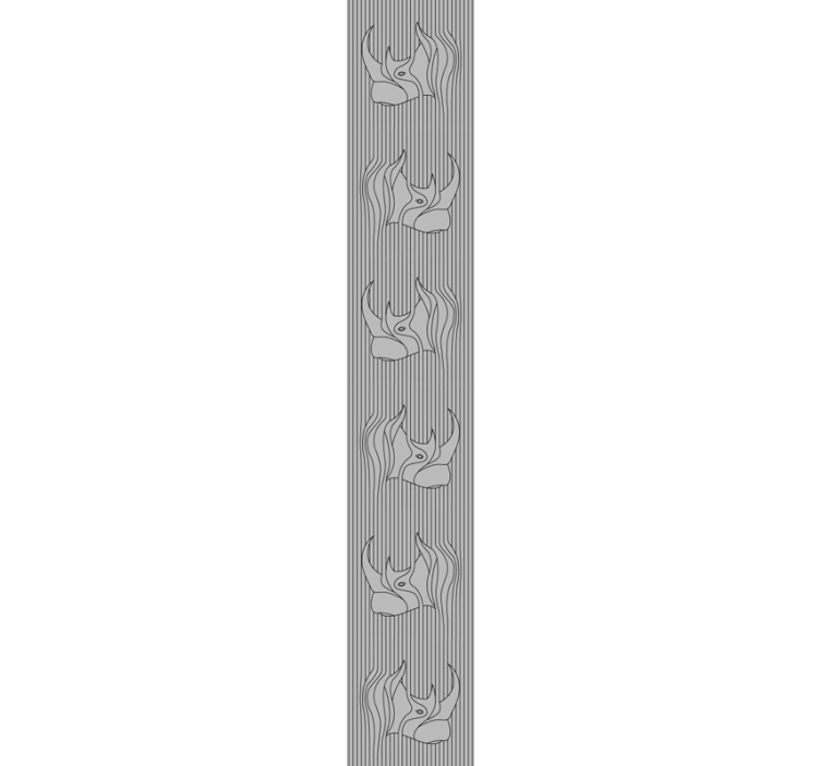 Stylised grey figures cute animal wallpaper - TenStickers