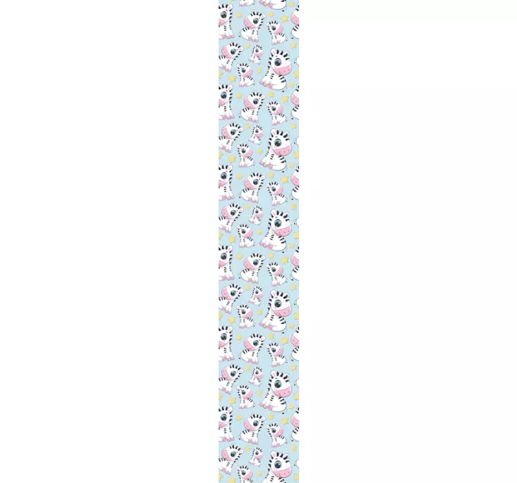 Baby motif on blue background wallpaper zebra - TenStickers