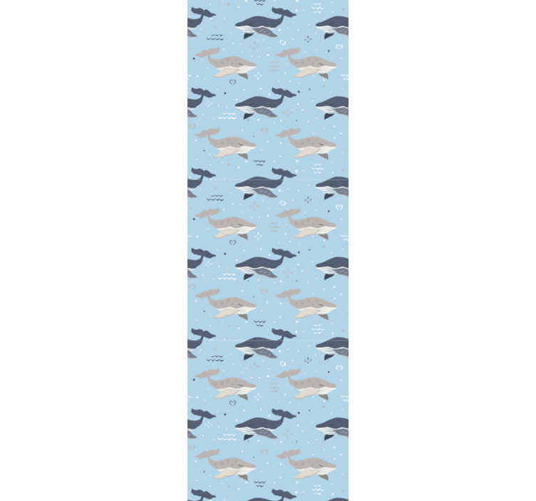 Whale Patterned Interior cute animal wallpaper - TenStickers