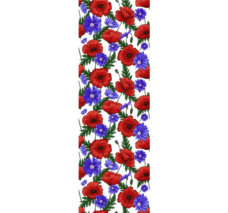 Floral Poppy Design flowers wallpaper - TenStickers