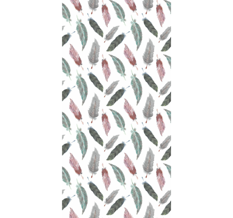 Feather Motif leaves wallpaper - TenStickers