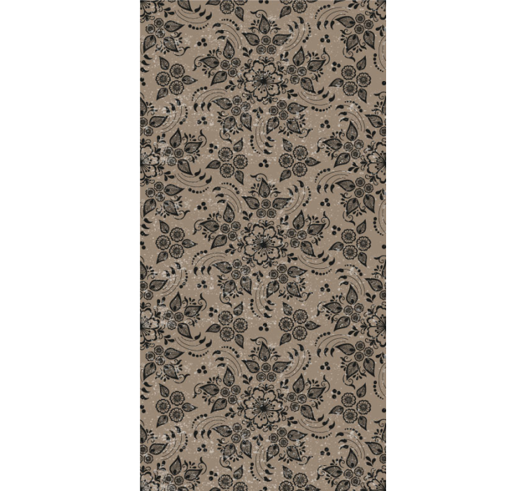 Floral Paisley Pattern wallpaper flowery - TenStickers