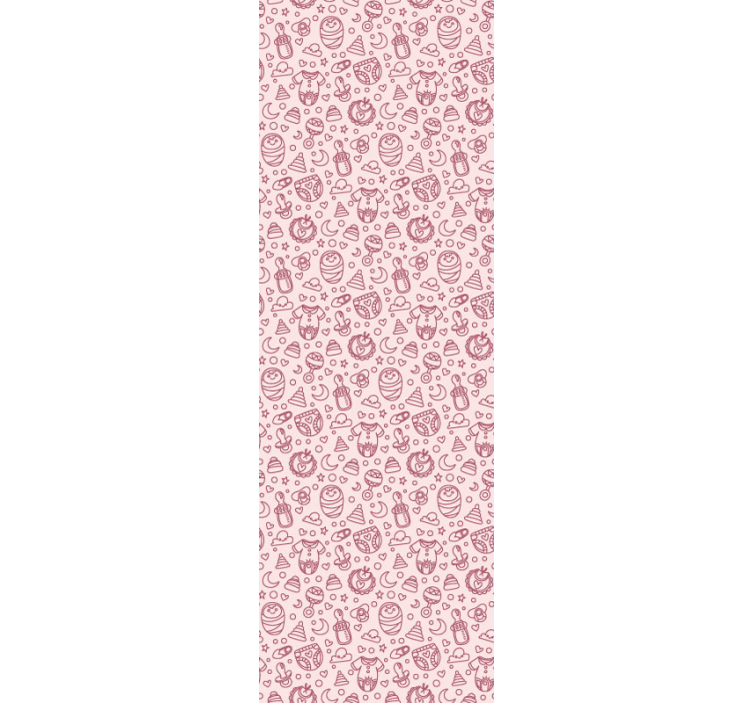 Pink toys and clothes wallpaper for the nursery - TenStickers