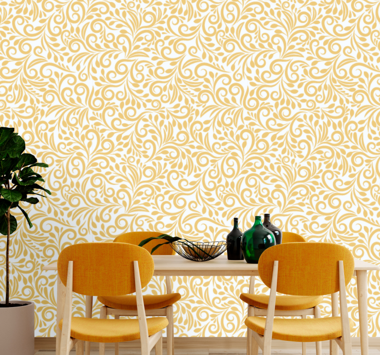 Ornate Flourishes wallpaper flowery - TenStickers