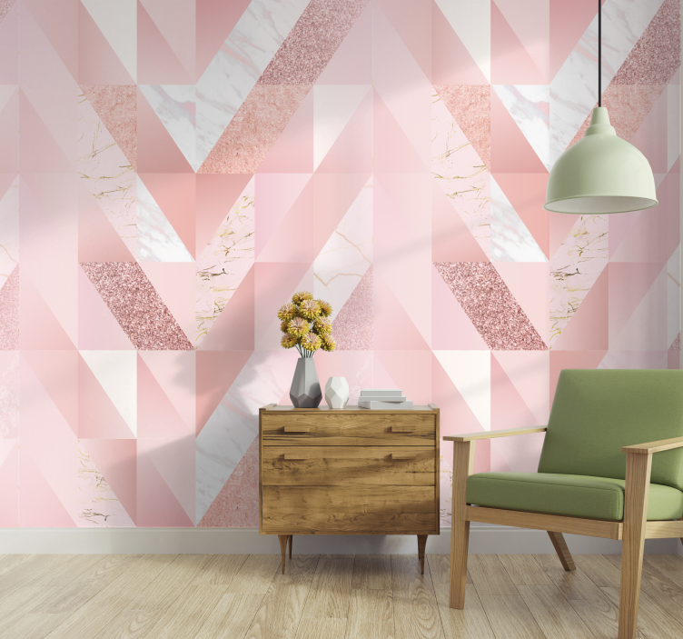 Beautiful Pink marble Wallpaper - TenStickers