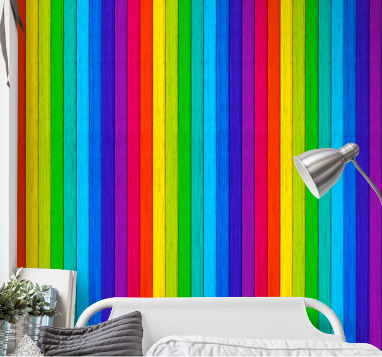 Rainbow Planks 3d wallpaper - TenStickers