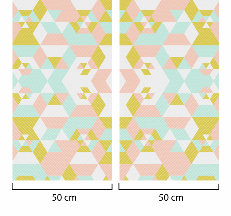 Geometric Pastel Pattern living room wallpaper - TenStickers