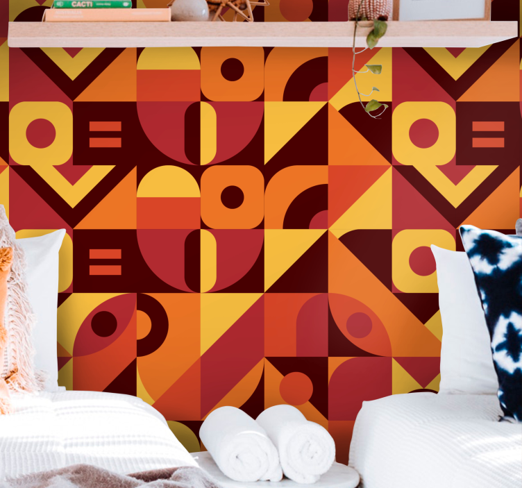 Geometric Affection geometric wallpaper - TenStickers