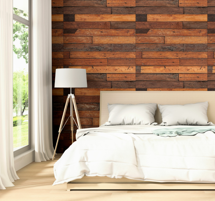 Wooden slats Wedding wallpaper - TenStickers