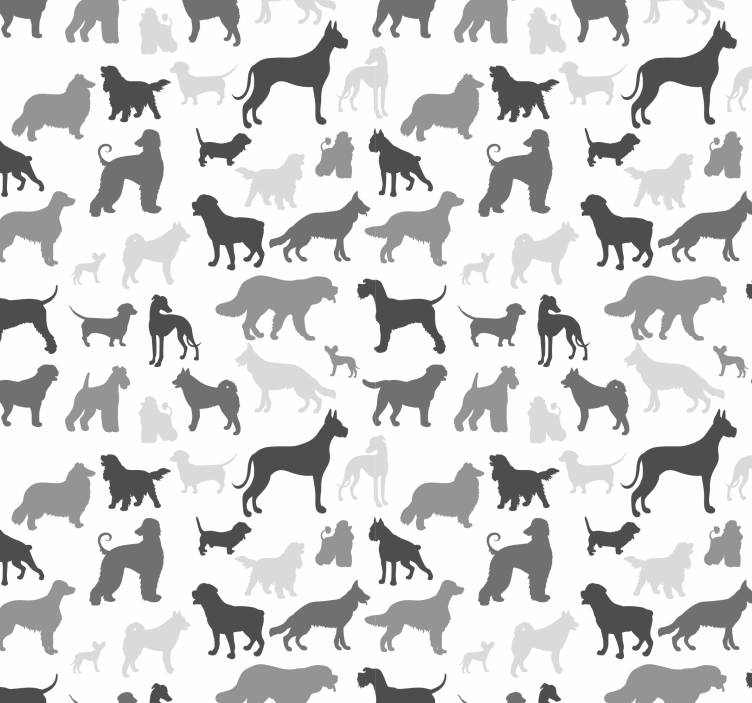 Silhouette Canines cute animal wallpaper - TenStickers
