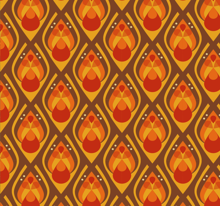 70's geometric illustrations spotty wallpaper - TenStickers