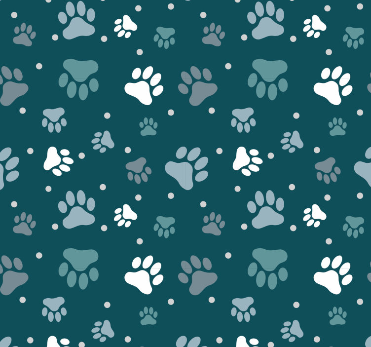 Paw Pattern wallpaper of a dog - TenStickers