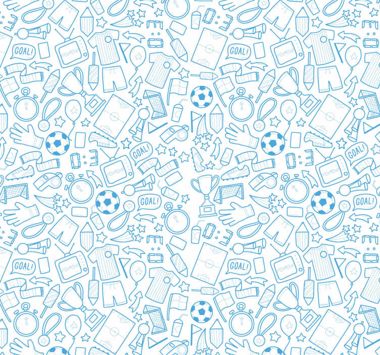 Sports Doodle Pattern wallpaper for the nursery - TenStickers