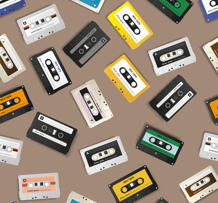 Retro tapes classic wallpaper - TenStickers