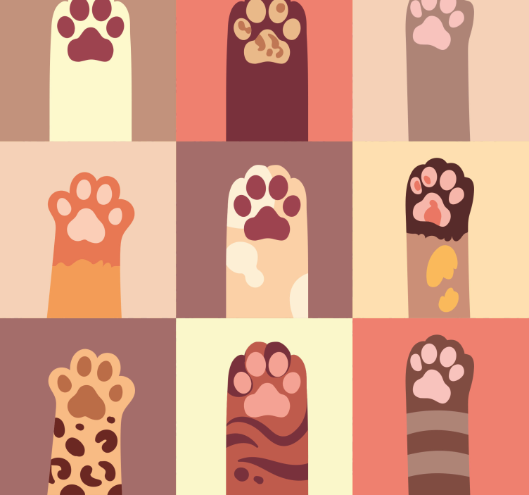 Paw Pattern Array wallpaper of a dog - TenStickers