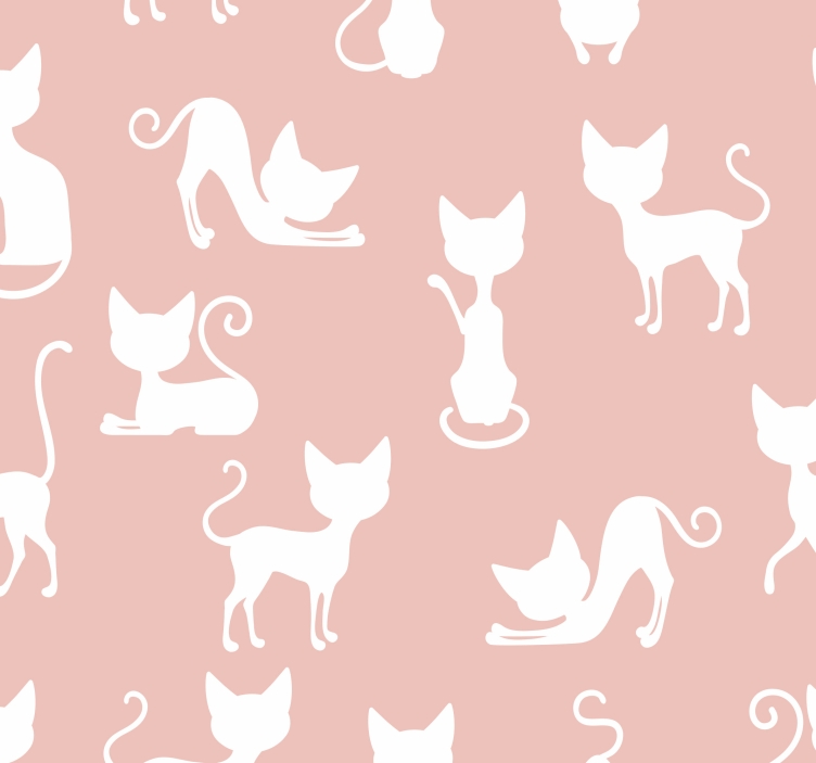 Feline Silhouette cat wallpaper - TenStickers