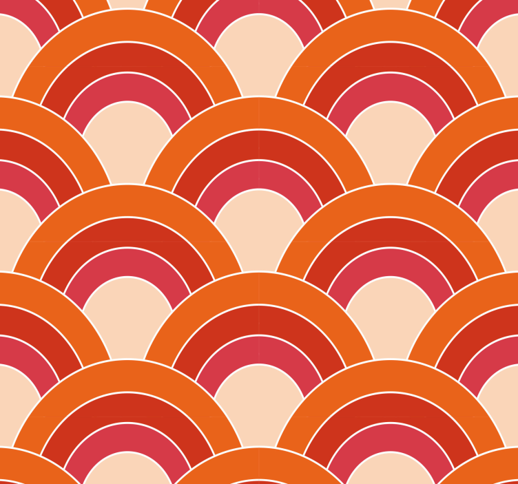 Wallpaper geometric semicircles design - TenStickers