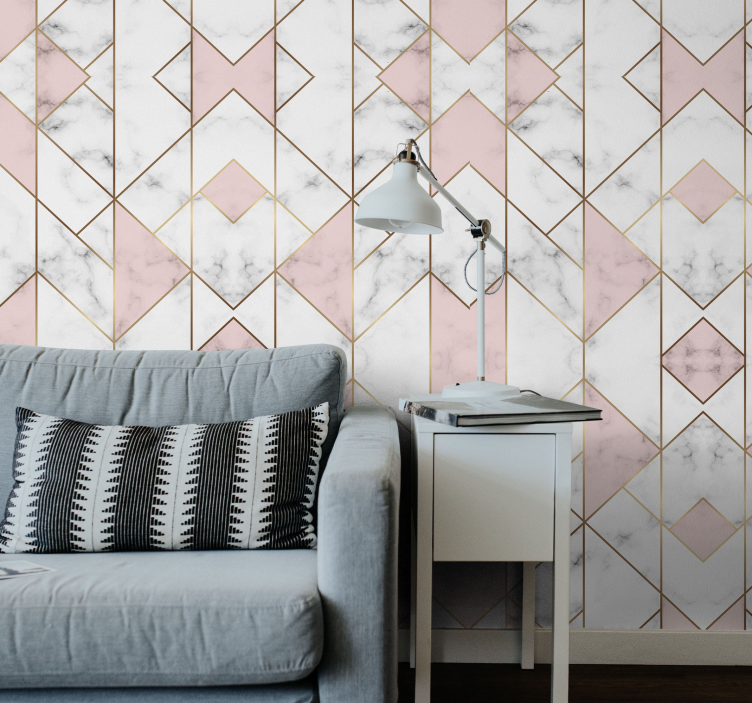 Geometric Marble Sophistication wallpaper geometric - TenStickers