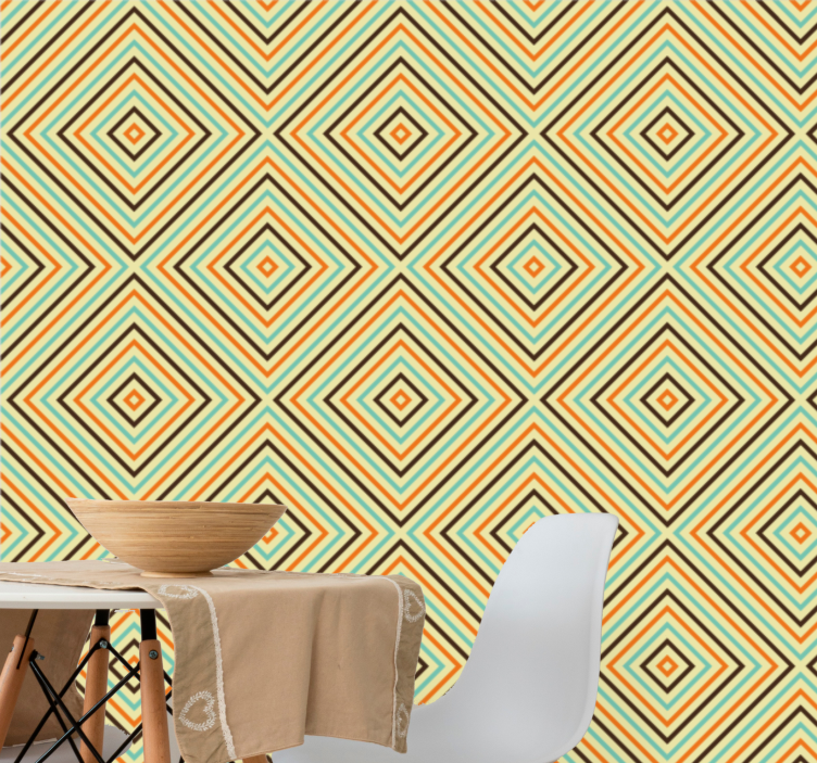 Angular Rhombus wallpaper geometric - TenStickers