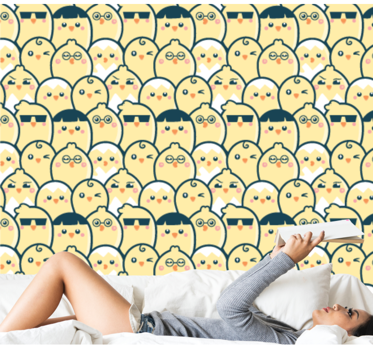 Adorable Owls Motif cute animal wallpaper - TenStickers