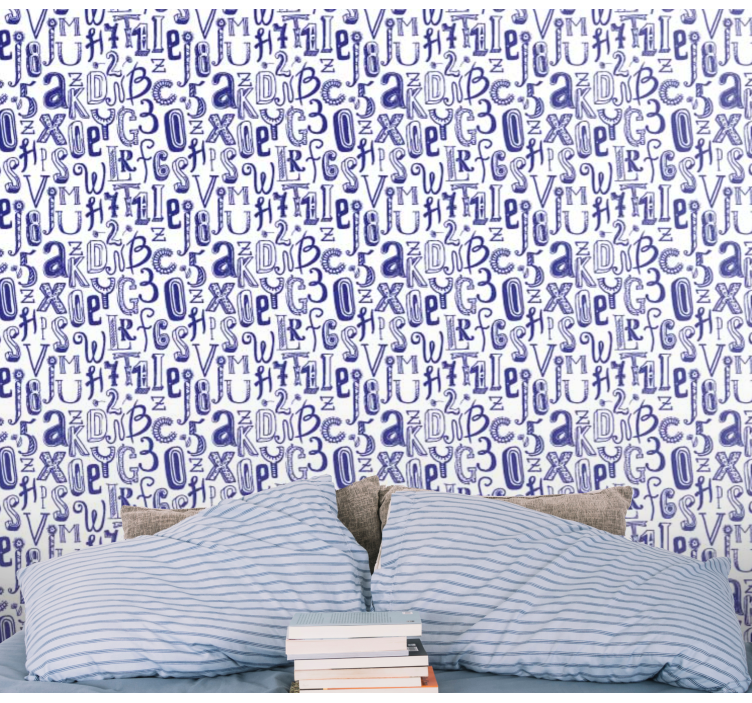 Alphabet Motif text wallpaper - TenStickers