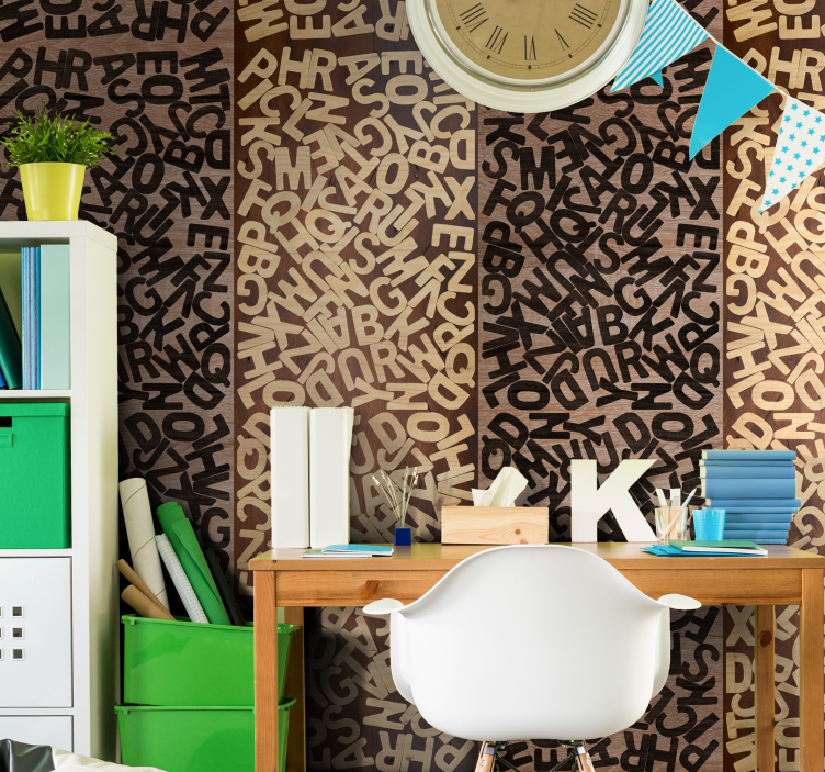 Alphabet Typography Pattern text wallpaper - TenStickers