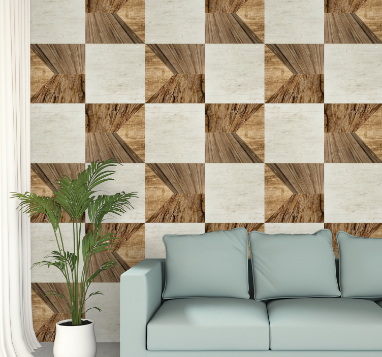 Alternating Panels Wood Texture Wallpaper - TenStickers