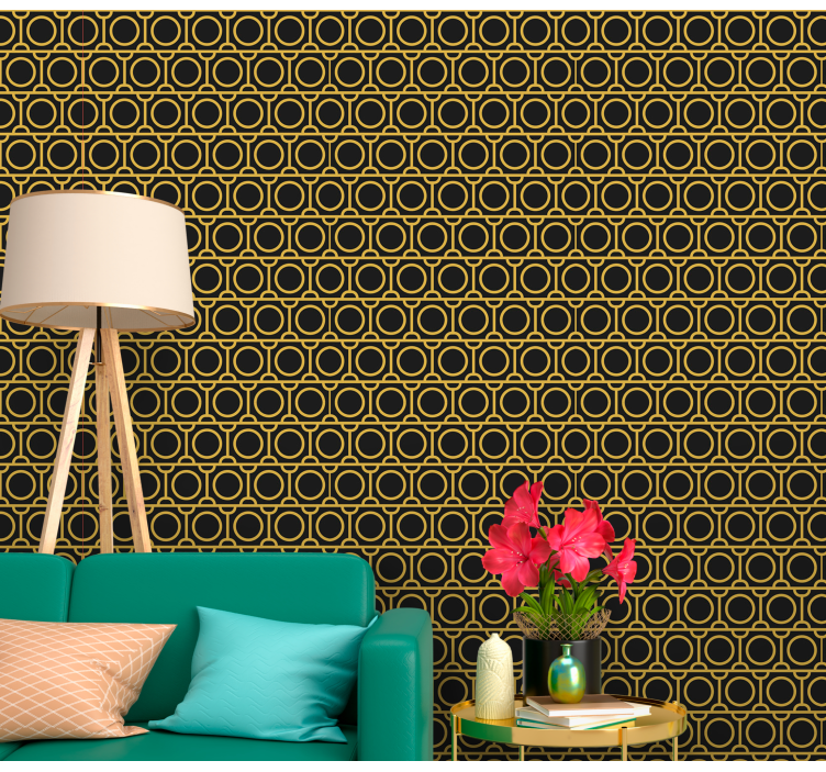 Shape-Based Rings wallpaper geometric - TenStickers