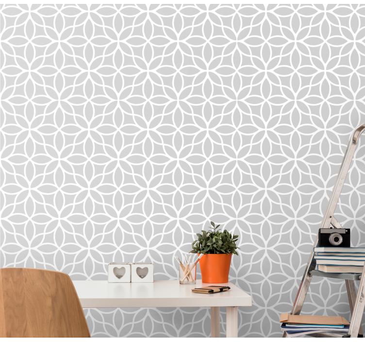 Angular Blossoms wallpaper geometric - TenStickers