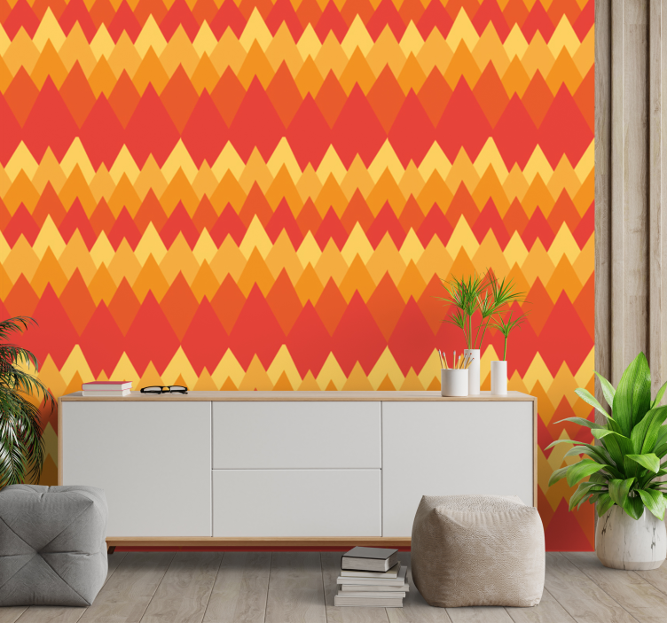 Geometric Zigzag wallpaper geometric - TenStickers
