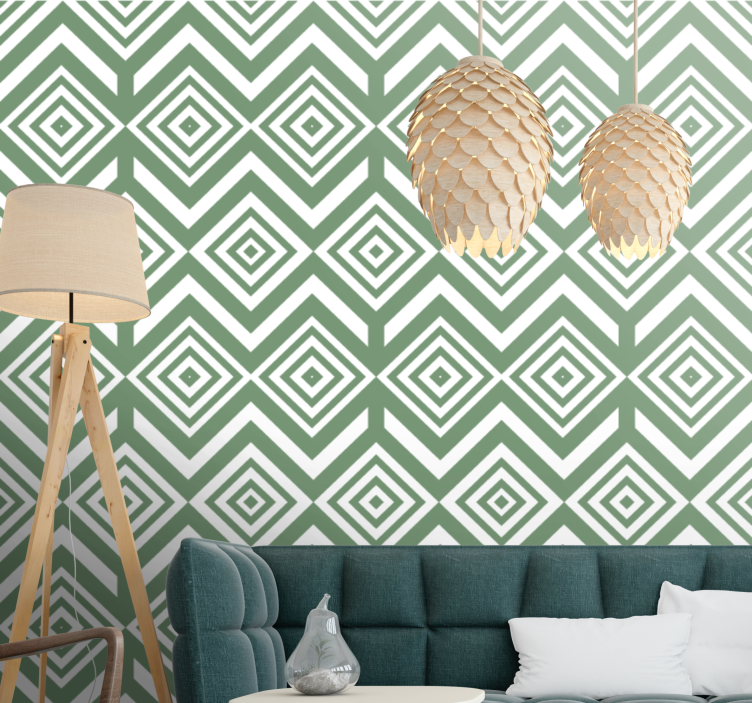 Angular Diamond Forms wallpaper geometric - TenStickers