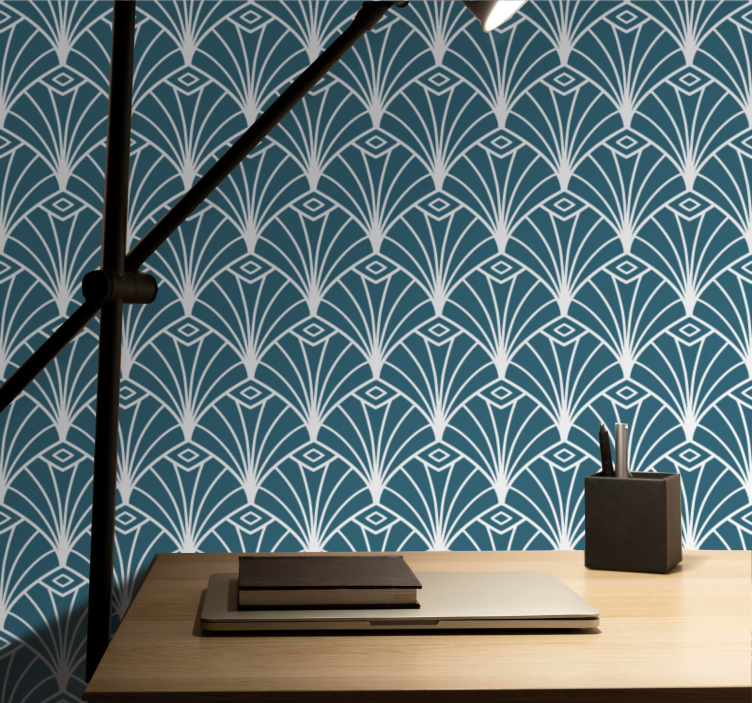 Abstract Peacock Feathers wallpaper geometric - TenStickers