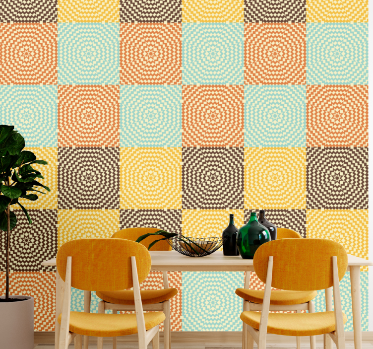 Geometric Spiral Rectangles wallpaper geometric - TenStickers